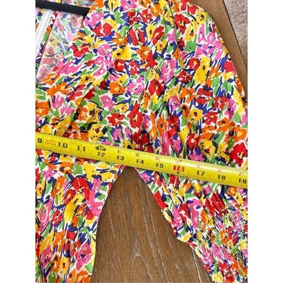 RIXO Target Floral Puff Sleeve Dress V- Neck-Bias Cut Bodycon Size 0 - Picture 9 of 12